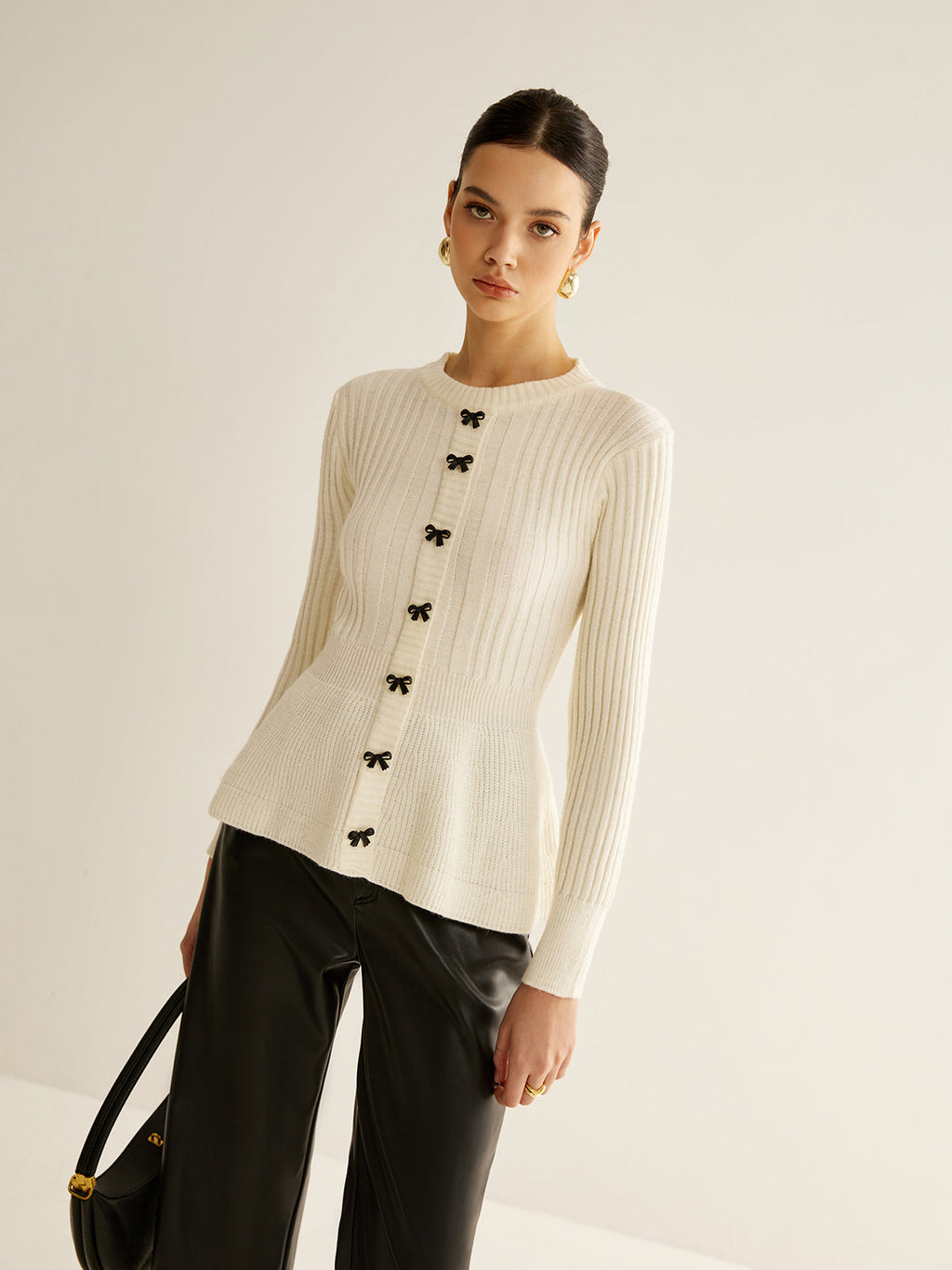 Bow Button Knit Top — Svelte Chic