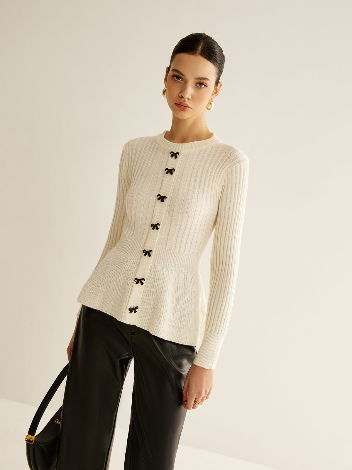 Bow Button Knit Top — Svelte Chic