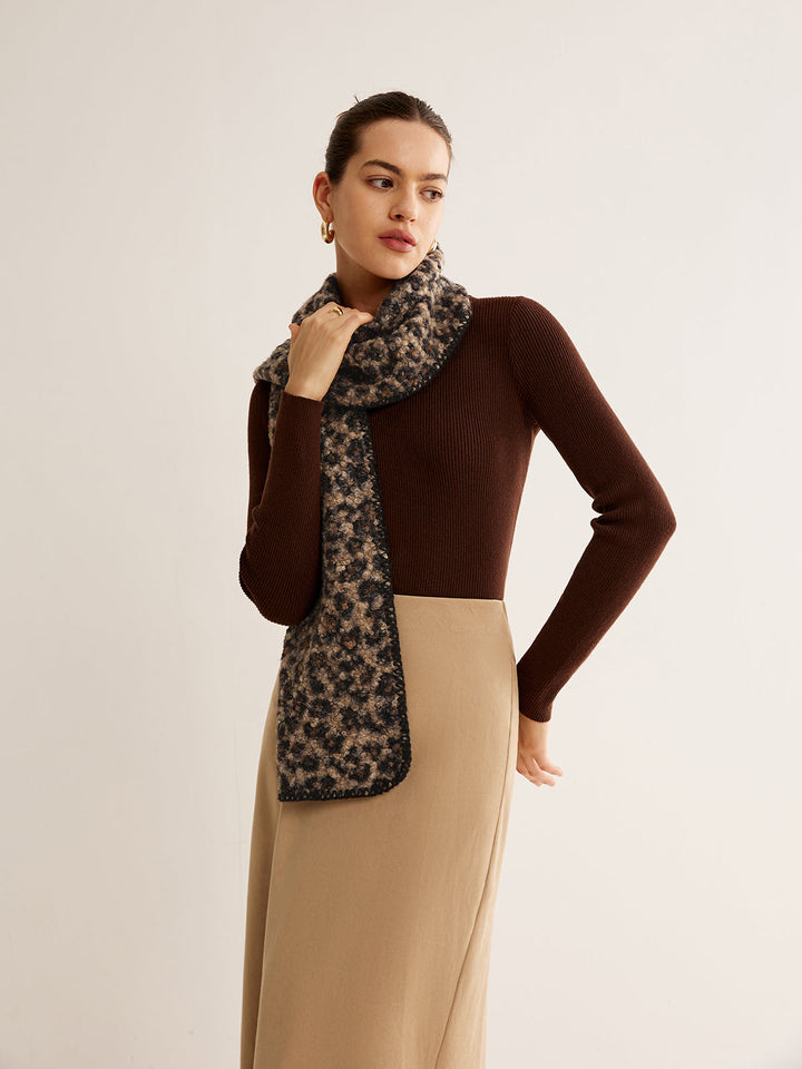 Шал Минки с леопардов принт 