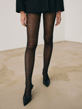 Leopard Pattern Sheer Tights in Black — Svelte Chic