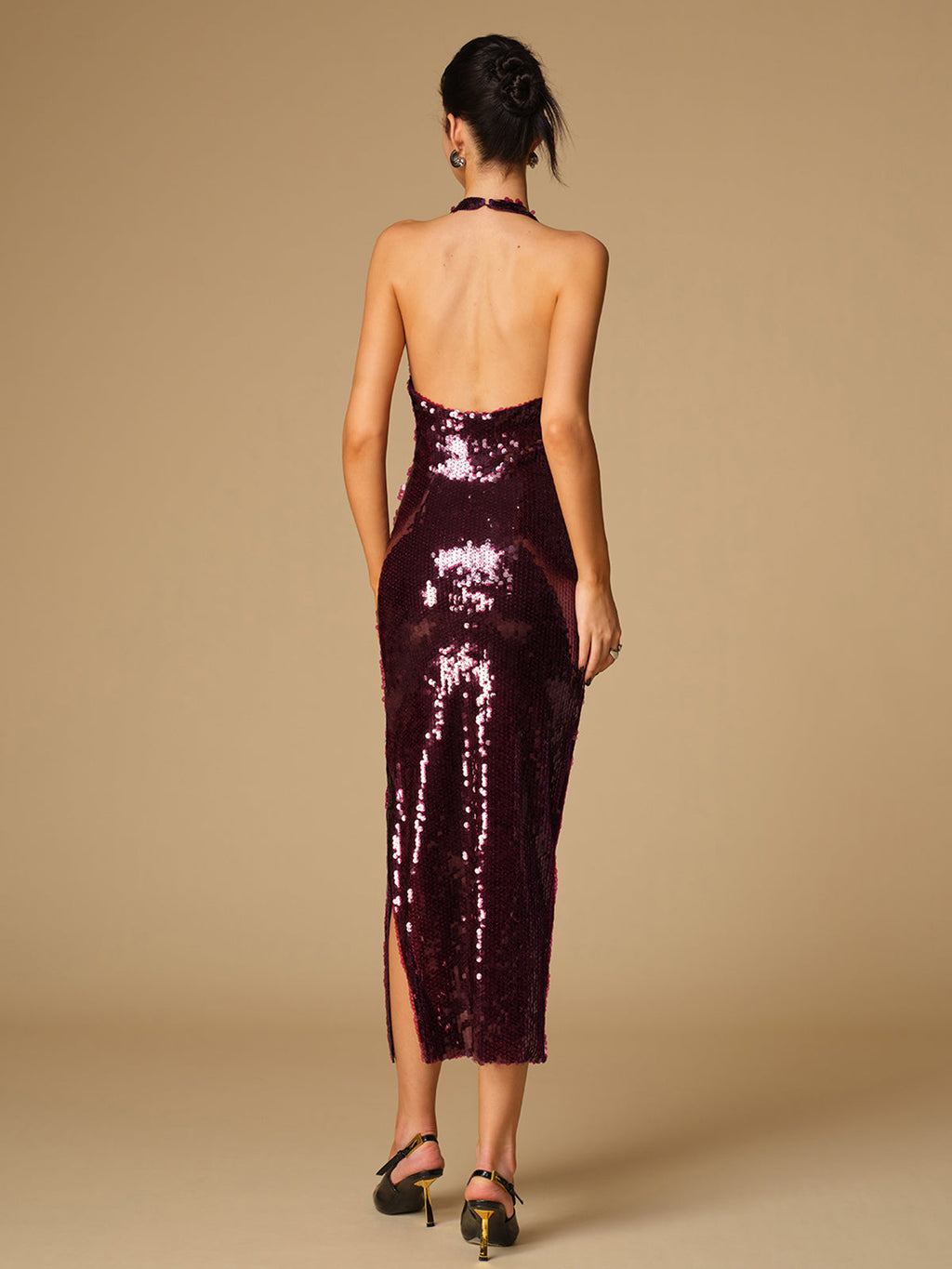 Sequin Open Back Maxi Dress — Svelte Chic