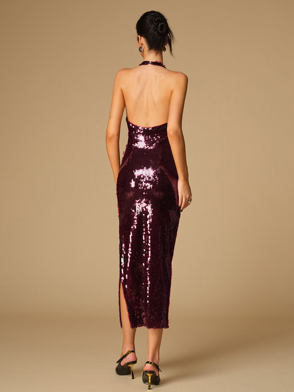 Sequin Open Back Maxi Dress — Svelte Chic