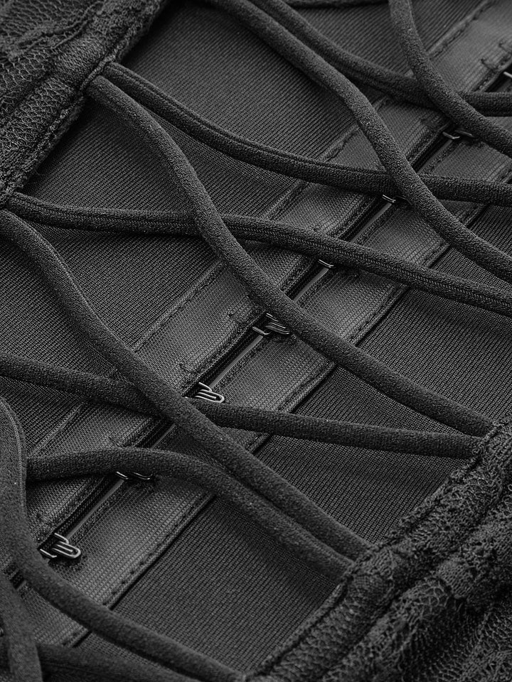 Çapraz Dantel Askılı Bluz