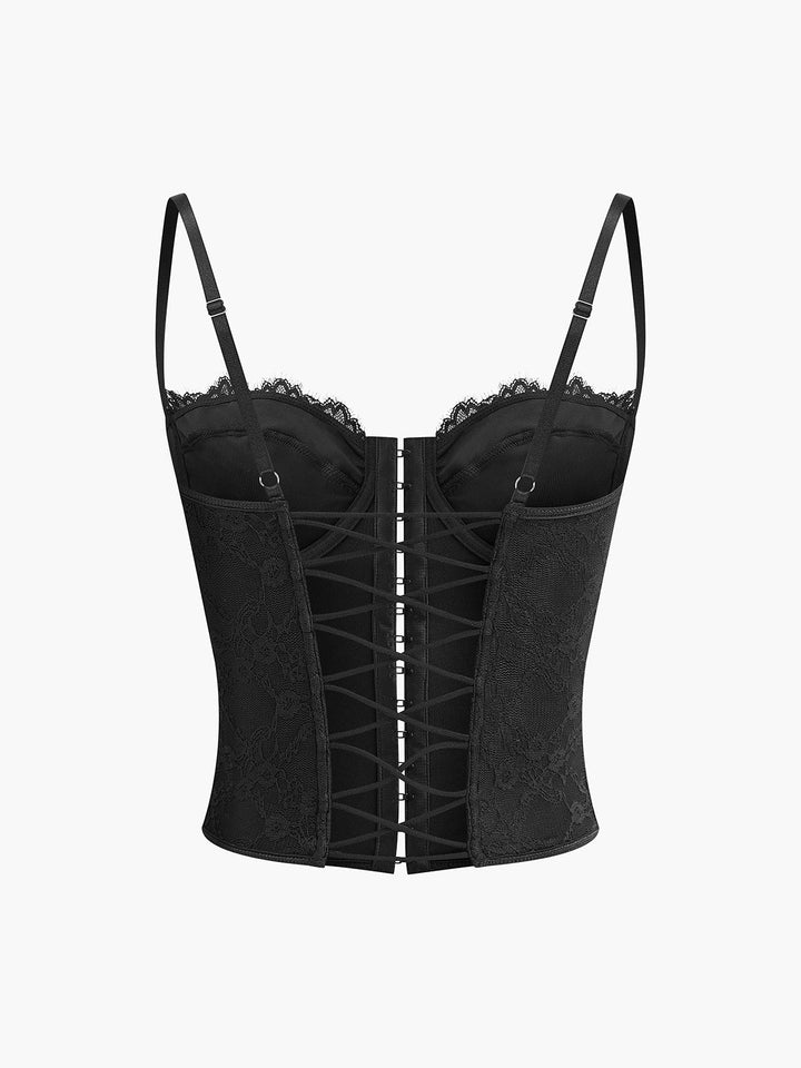 Çapraz Dantel Askılı Bluz