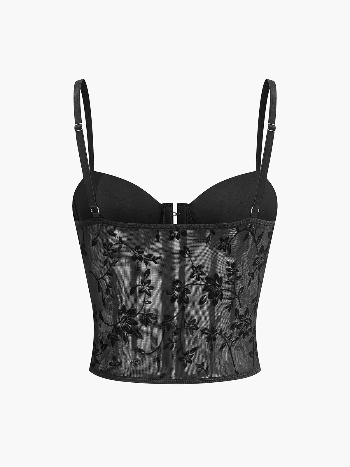 Floral Mesh Structured Corset — Svelte Chic