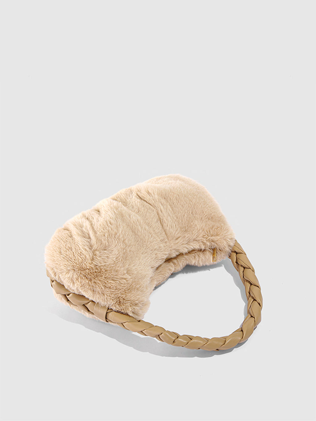 Woven Strap Faux Fur Bag — Svelte Chic