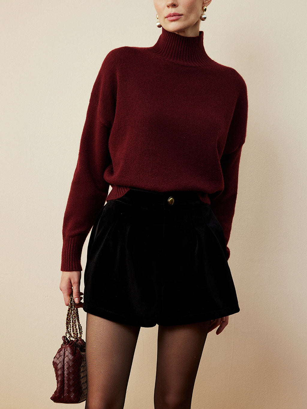 Mock Neck Relaxed Sweater — Svelte Chic