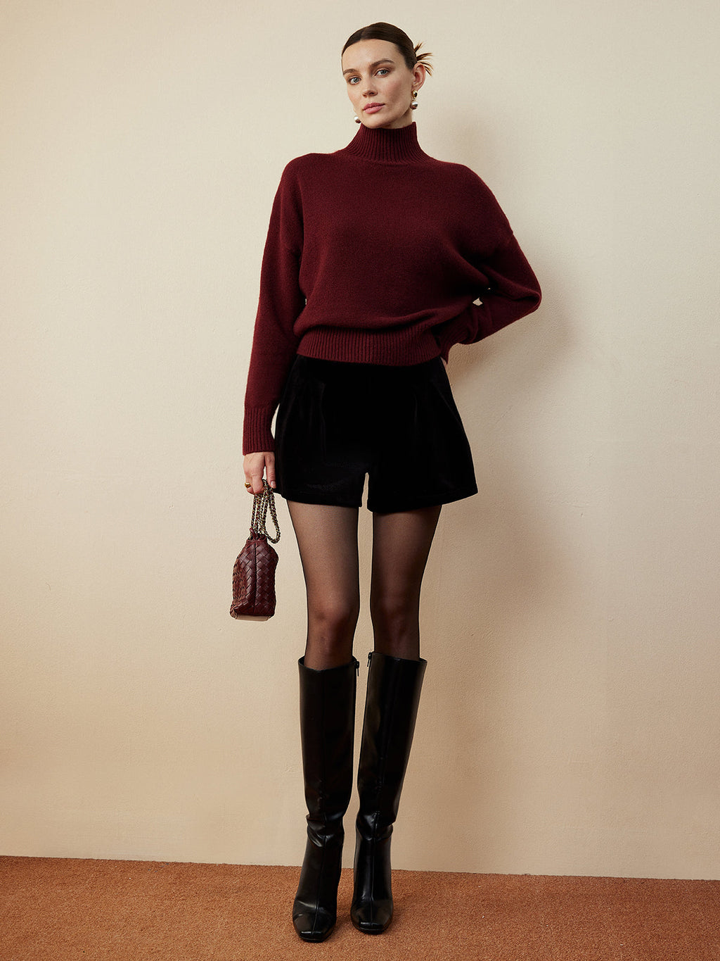Mock Neck Relaxed Sweater — Svelte Chic