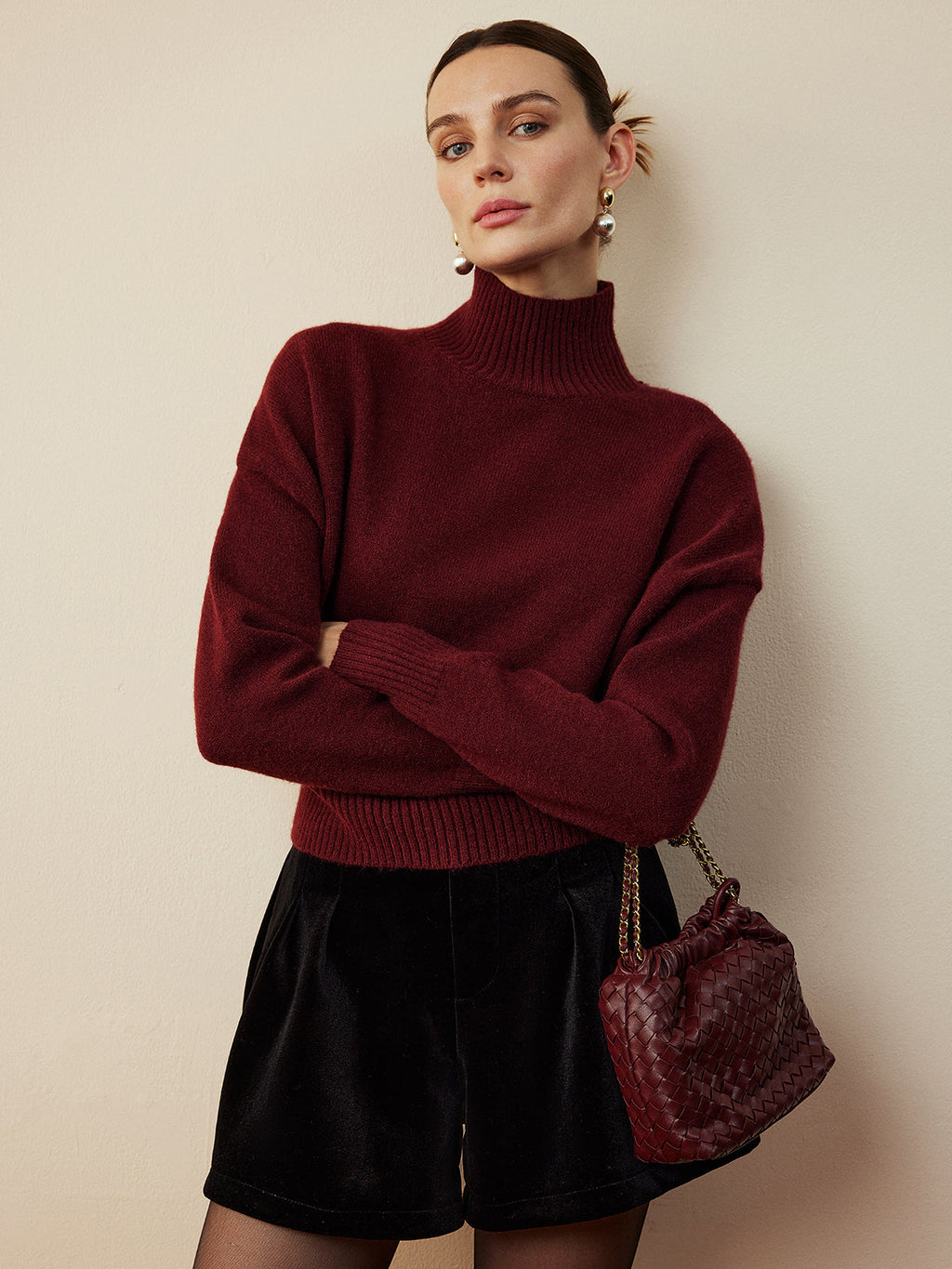 Mock Neck Relaxed Sweater — Svelte Chic