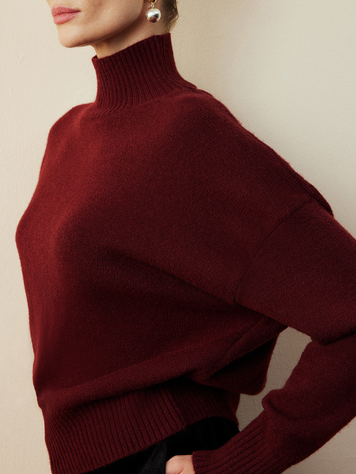 Mock Neck Relaxed Sweater — Svelte Chic