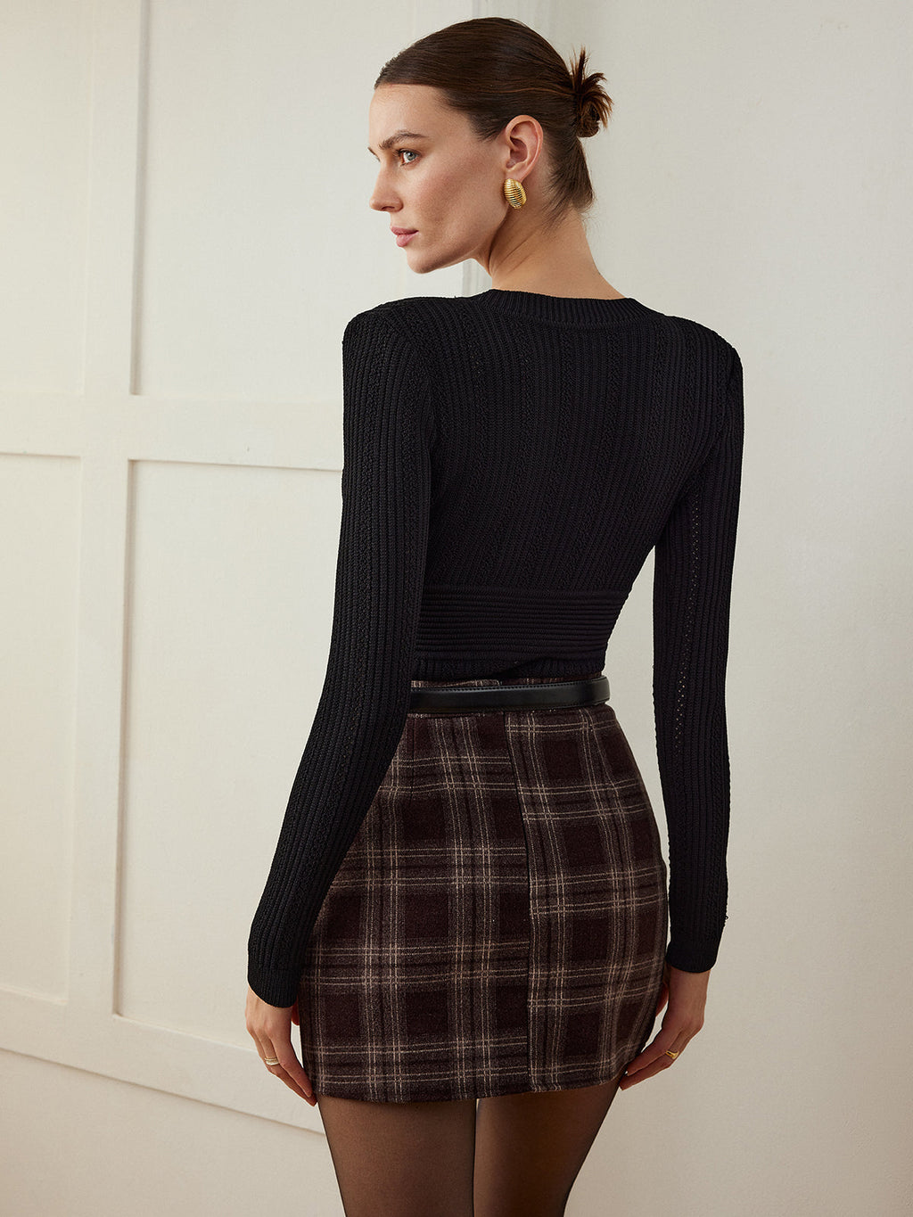 Check Tweed Mini Skirt — Svelte Chic