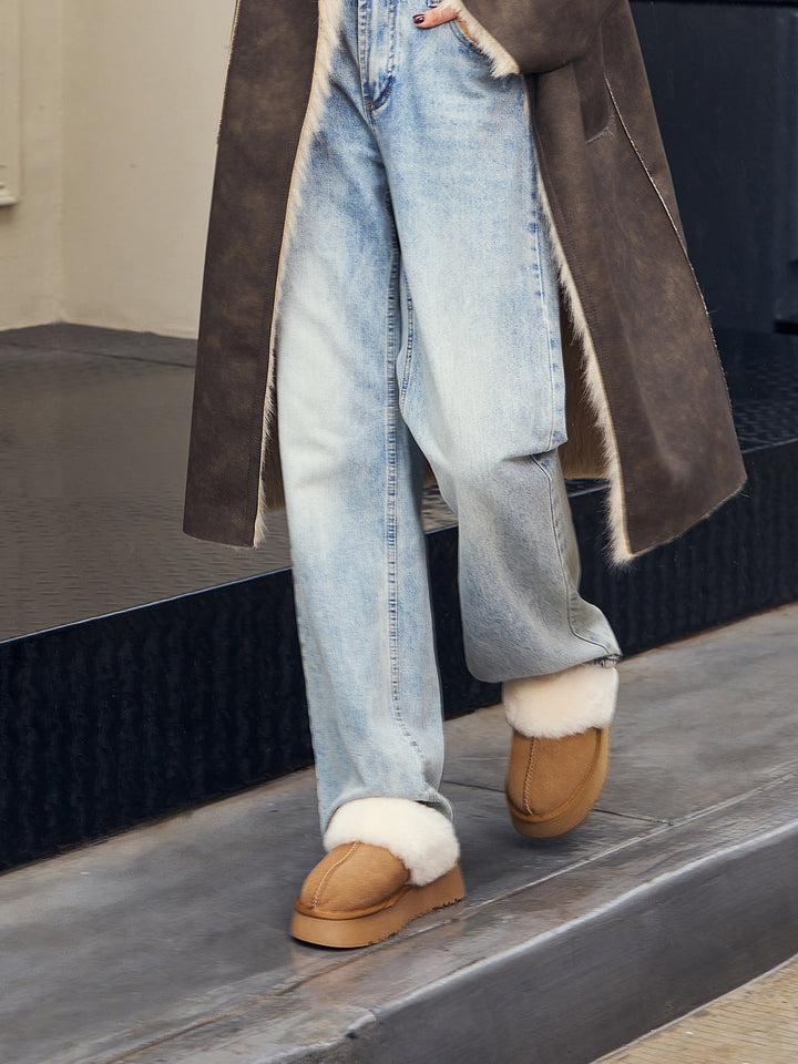 Поларени ботуши с дебела подметка 