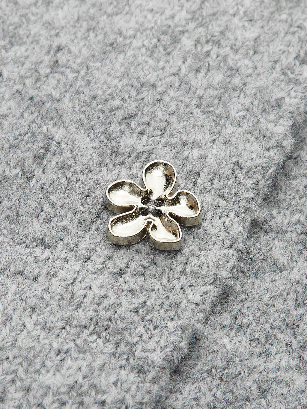 3D Flower Contrast Trim Velvet Cardigan — Svelte Chic