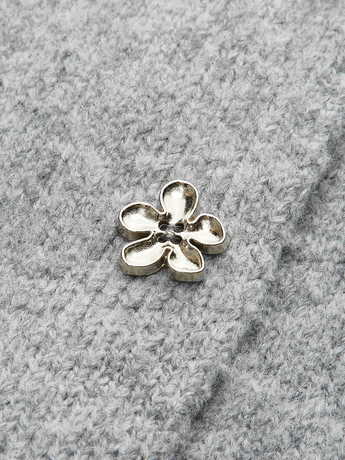 3D Flower Contrast Trim Velvet Cardigan — Svelte Chic