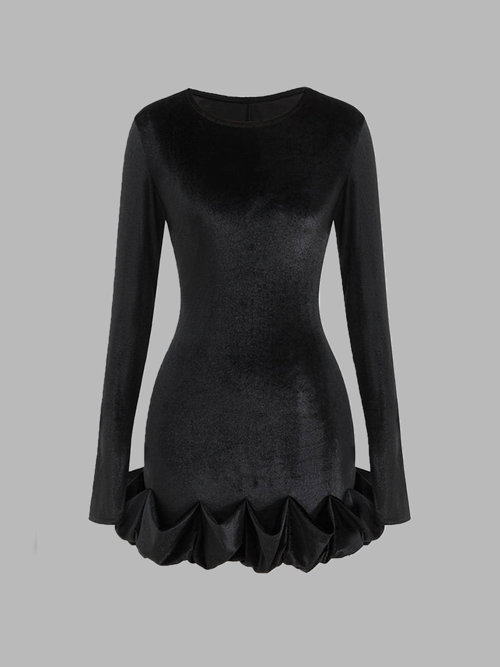 Gathered Waist Velvet Mini Dress — Svelte Chic
