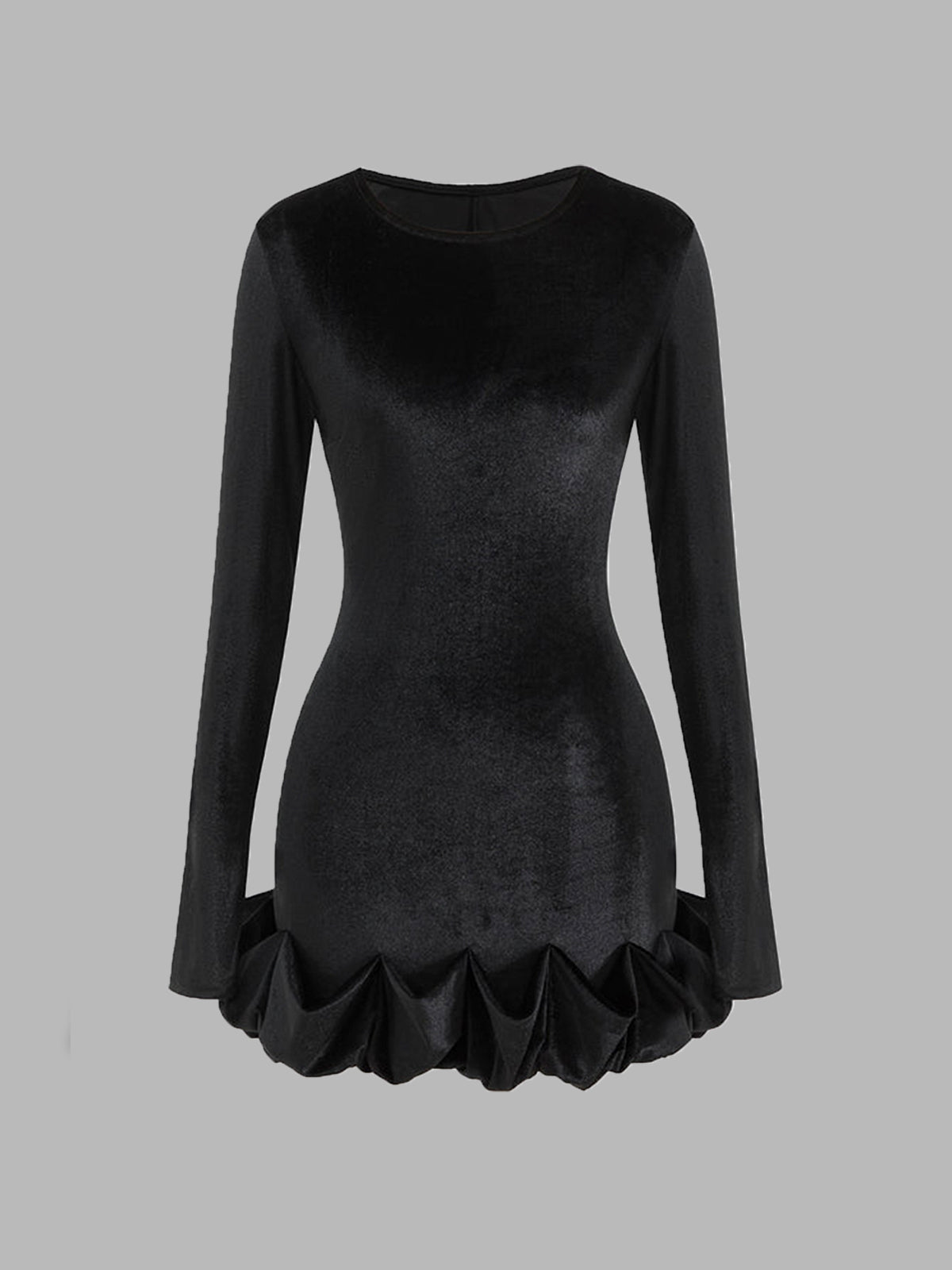 Gathered Waist Velvet Mini Dress — Svelte Chic