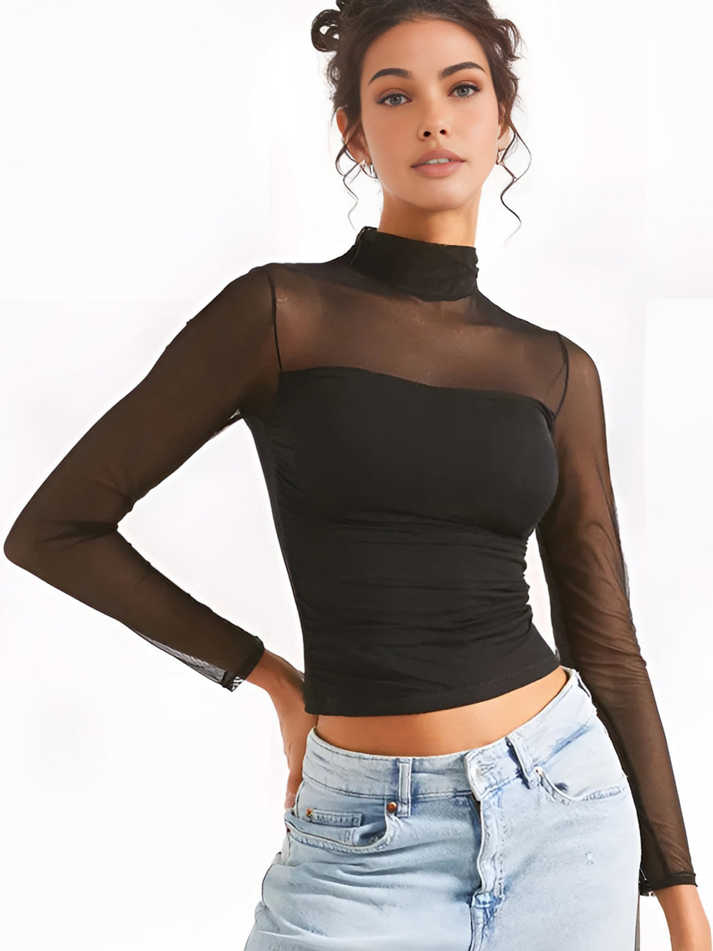 Pleated Chiffon Panel Blouse — Svelte Chic