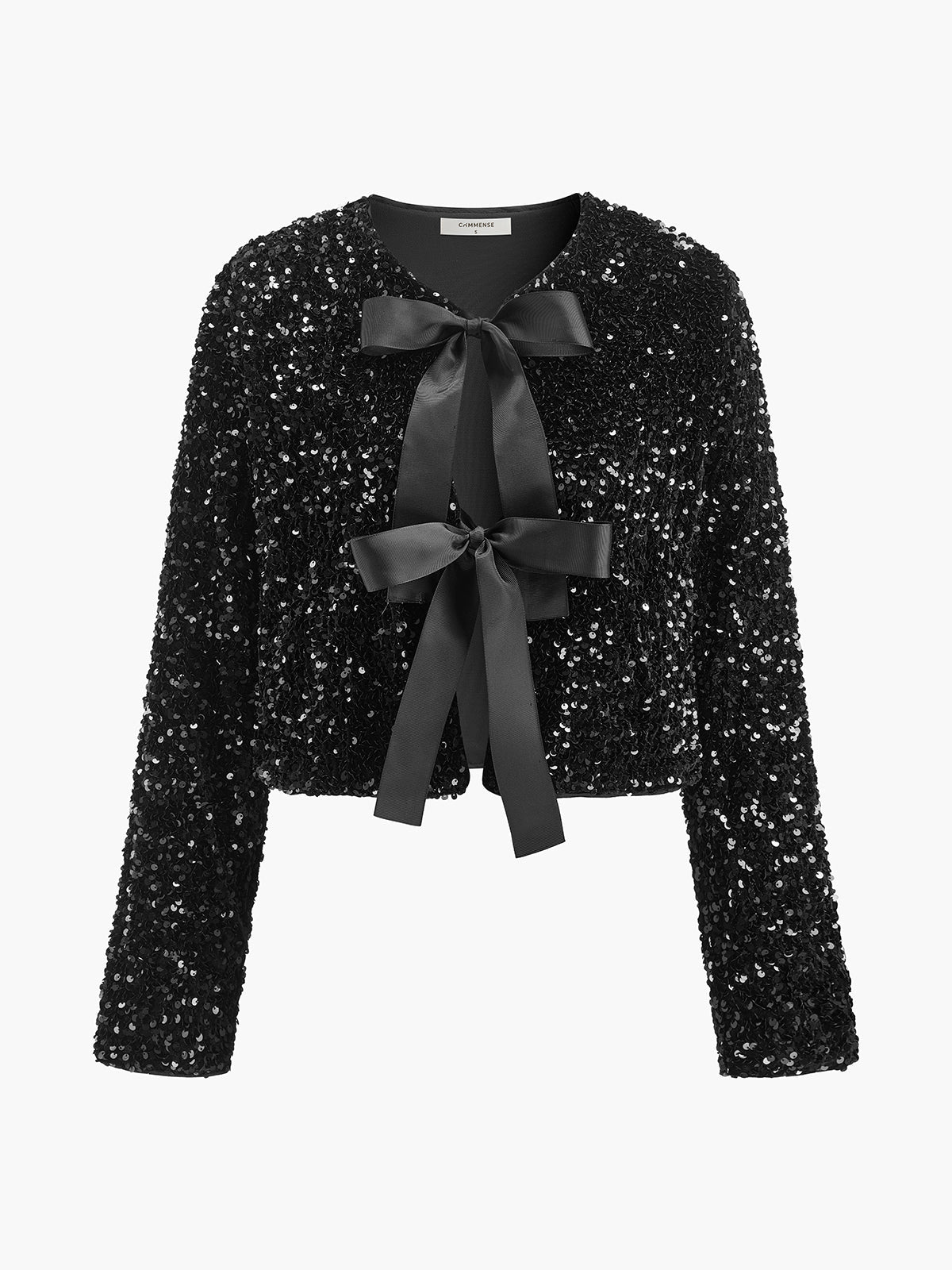 Sequin Velvet Bow Jacket — Svelte Chic