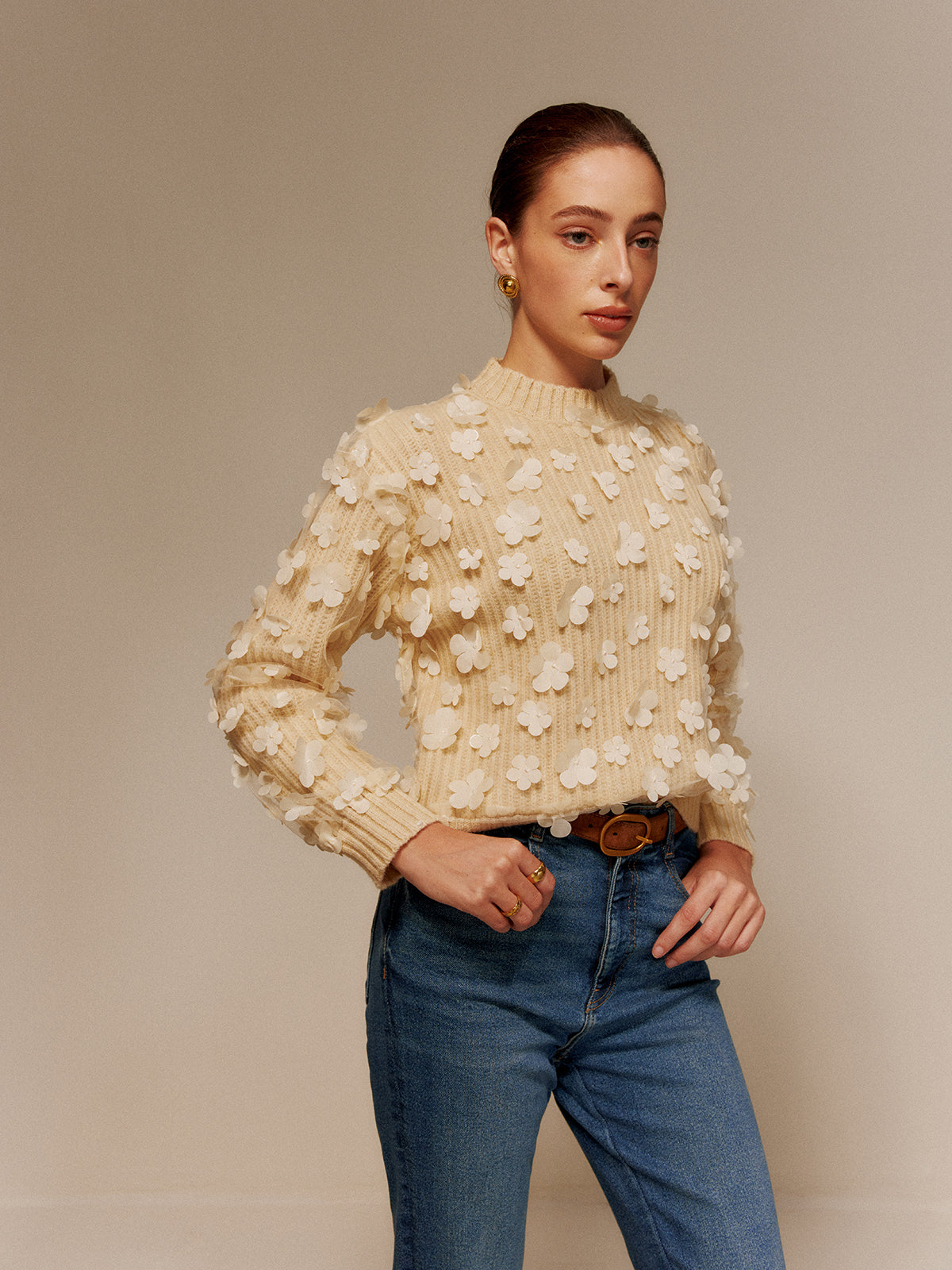 Floral Cropped Sweater — Svelte Chic