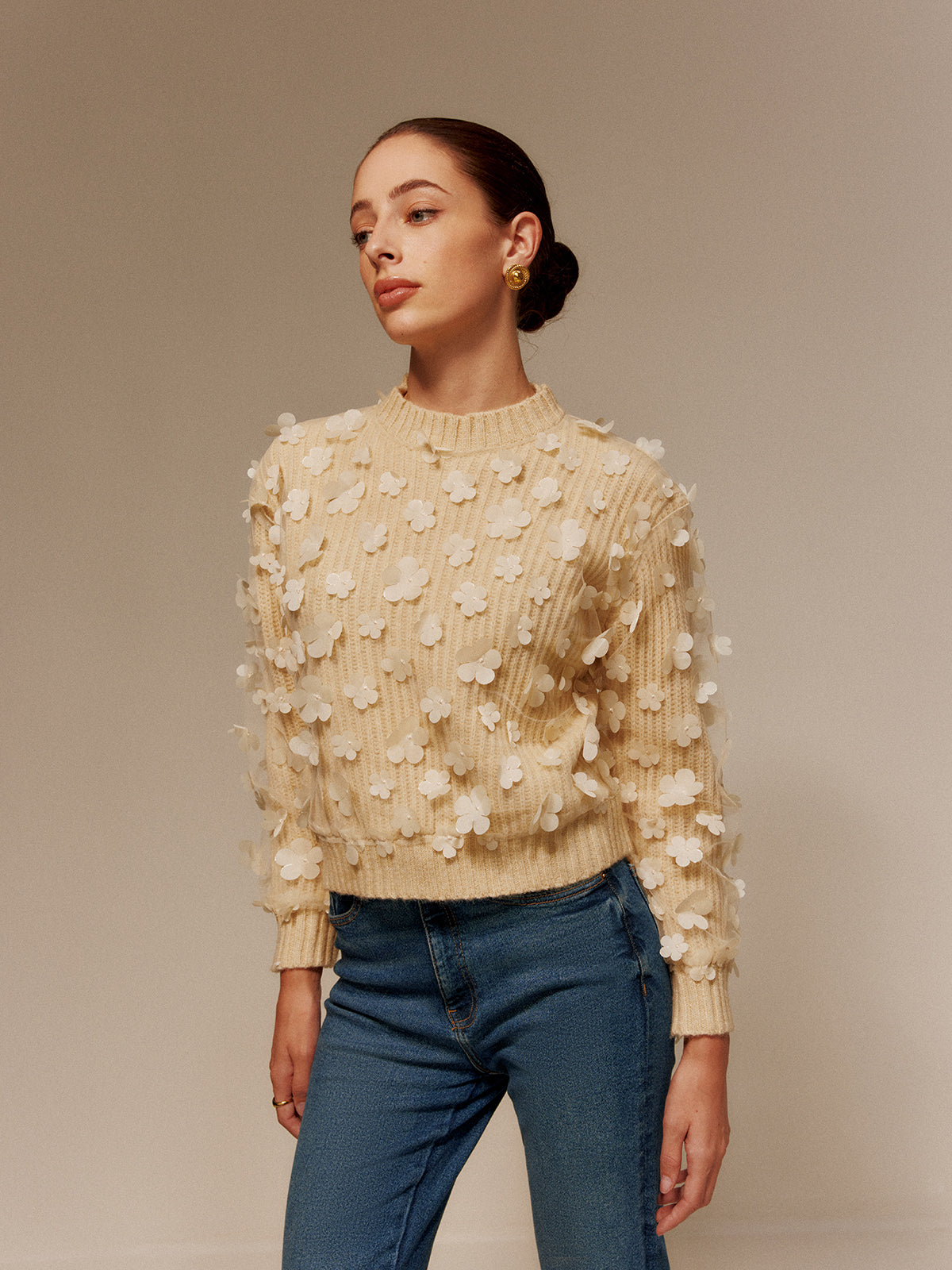 Floral Cropped Sweater — Svelte Chic