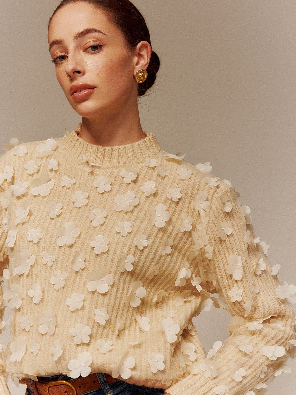 Floral Cropped Sweater — Svelte Chic
