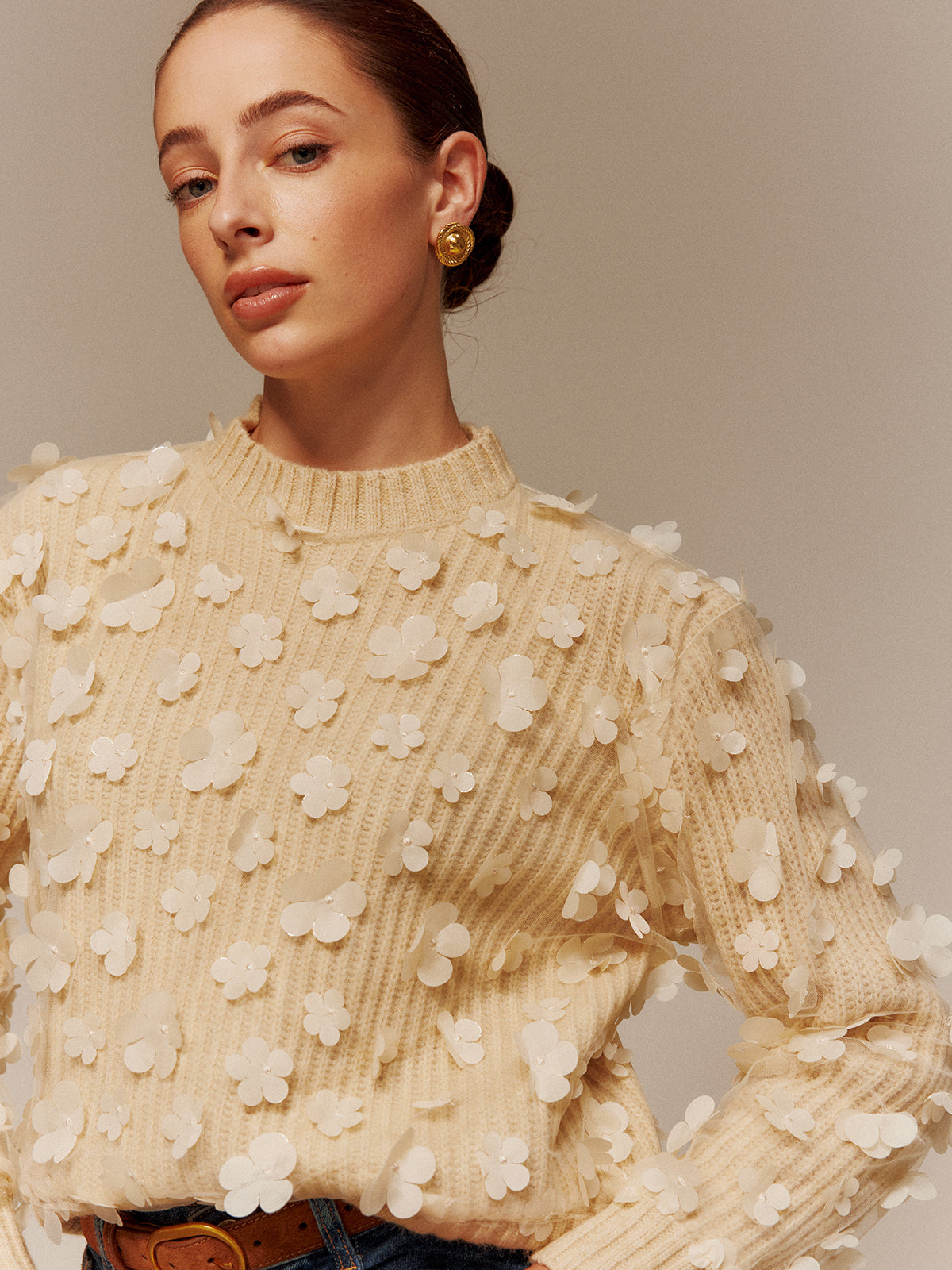 Floral Cropped Sweater — Svelte Chic