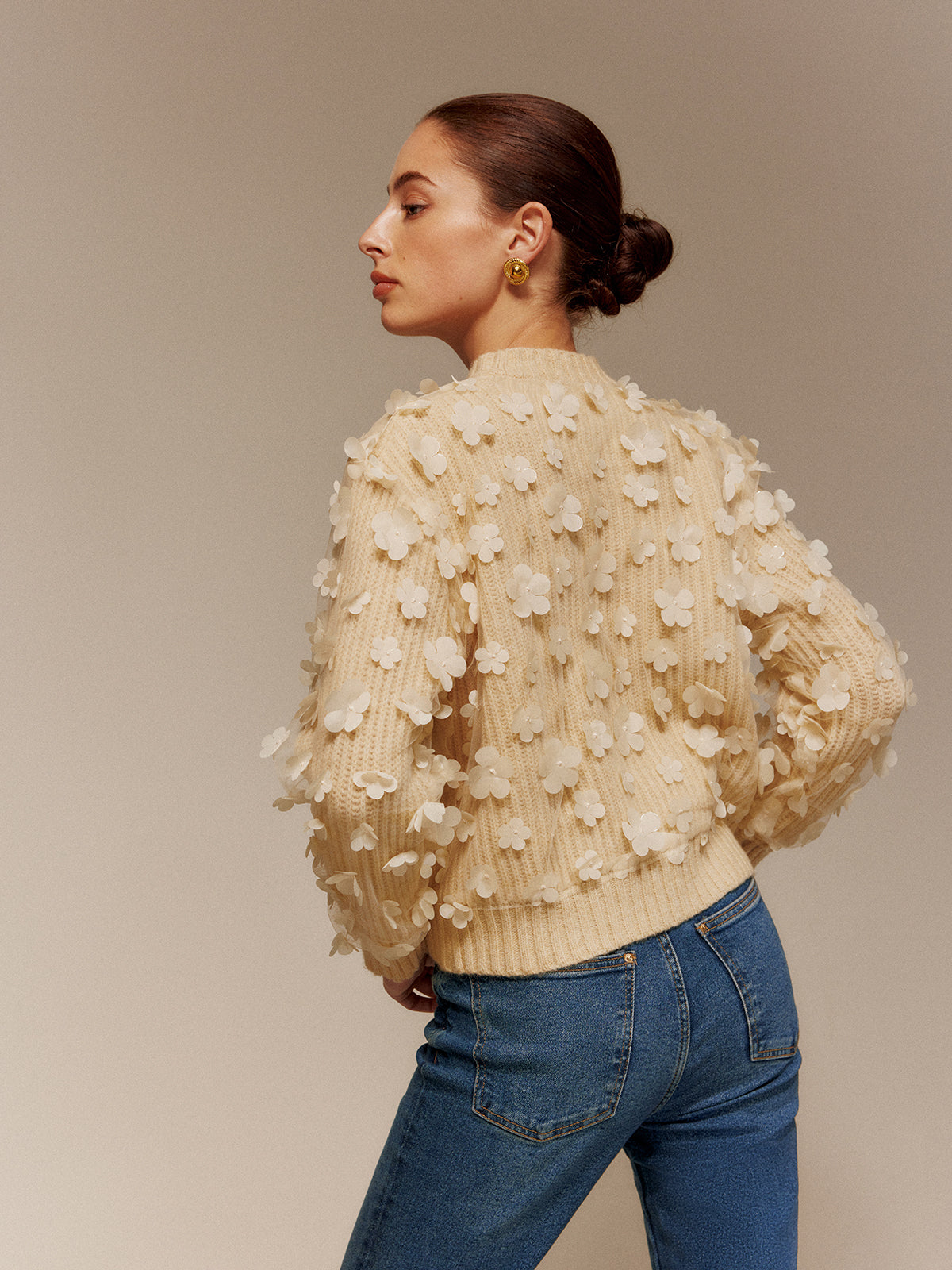 Floral Cropped Sweater — Svelte Chic