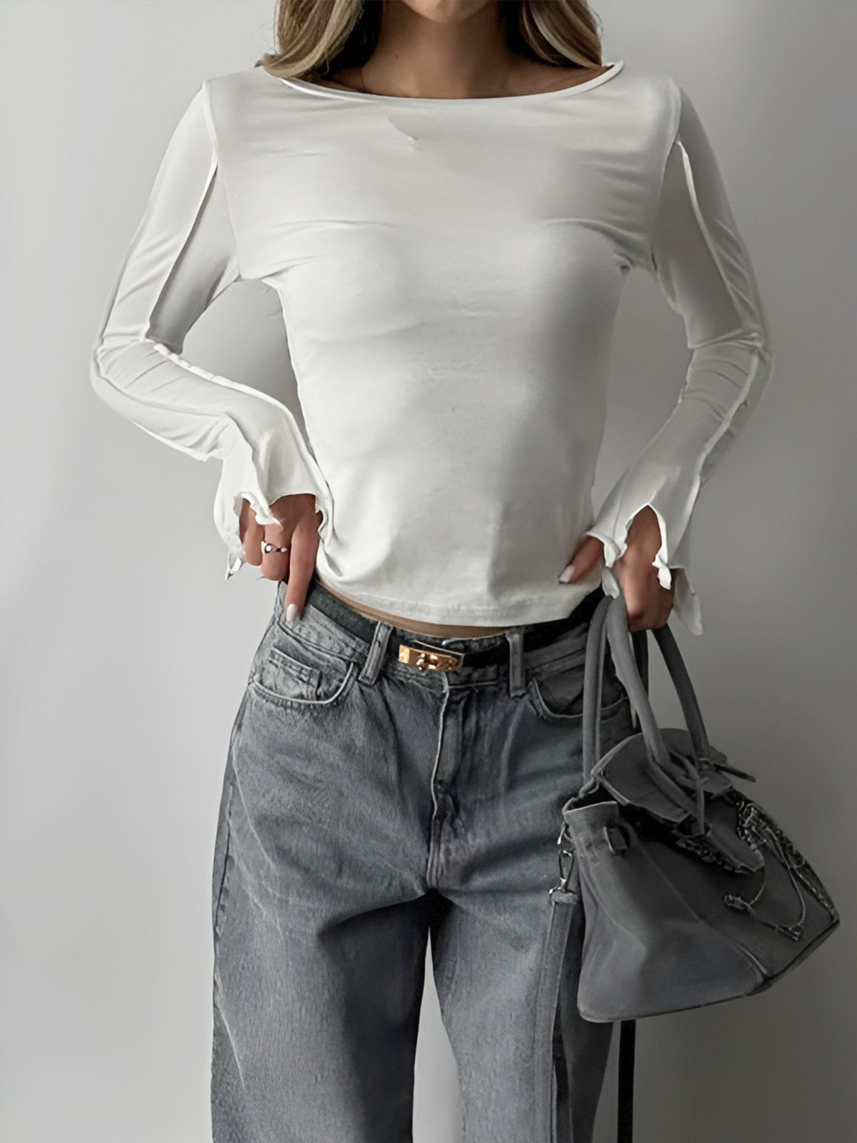 Wave Trim Piped Jersey Top — Svelte Chic