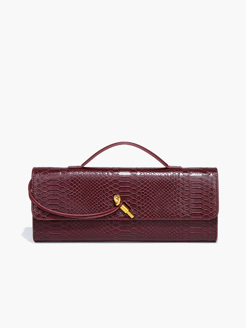 Textured Double Flap Shoulder Bag in Burgundy — Svelte Chic