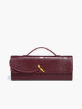 Textured Double Flap Shoulder Bag in Burgundy — Svelte Chic