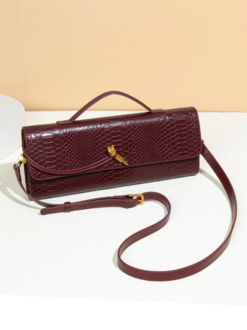 Textured Double Flap Shoulder Bag — Svelte Chic