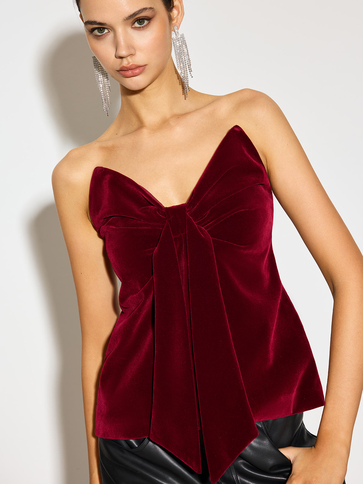 Button Front Velvet Corset Top — Svelte Chic