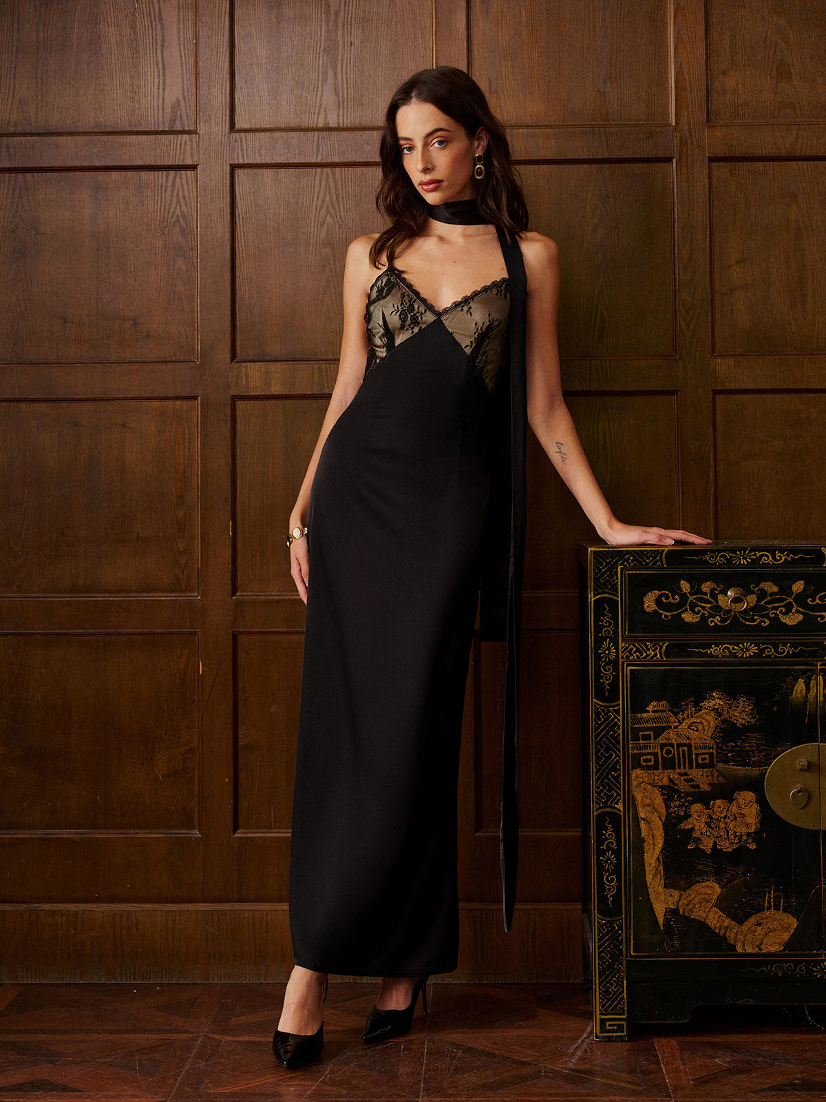 Sian Backless Satin Maxi Dress — Svelte Chic