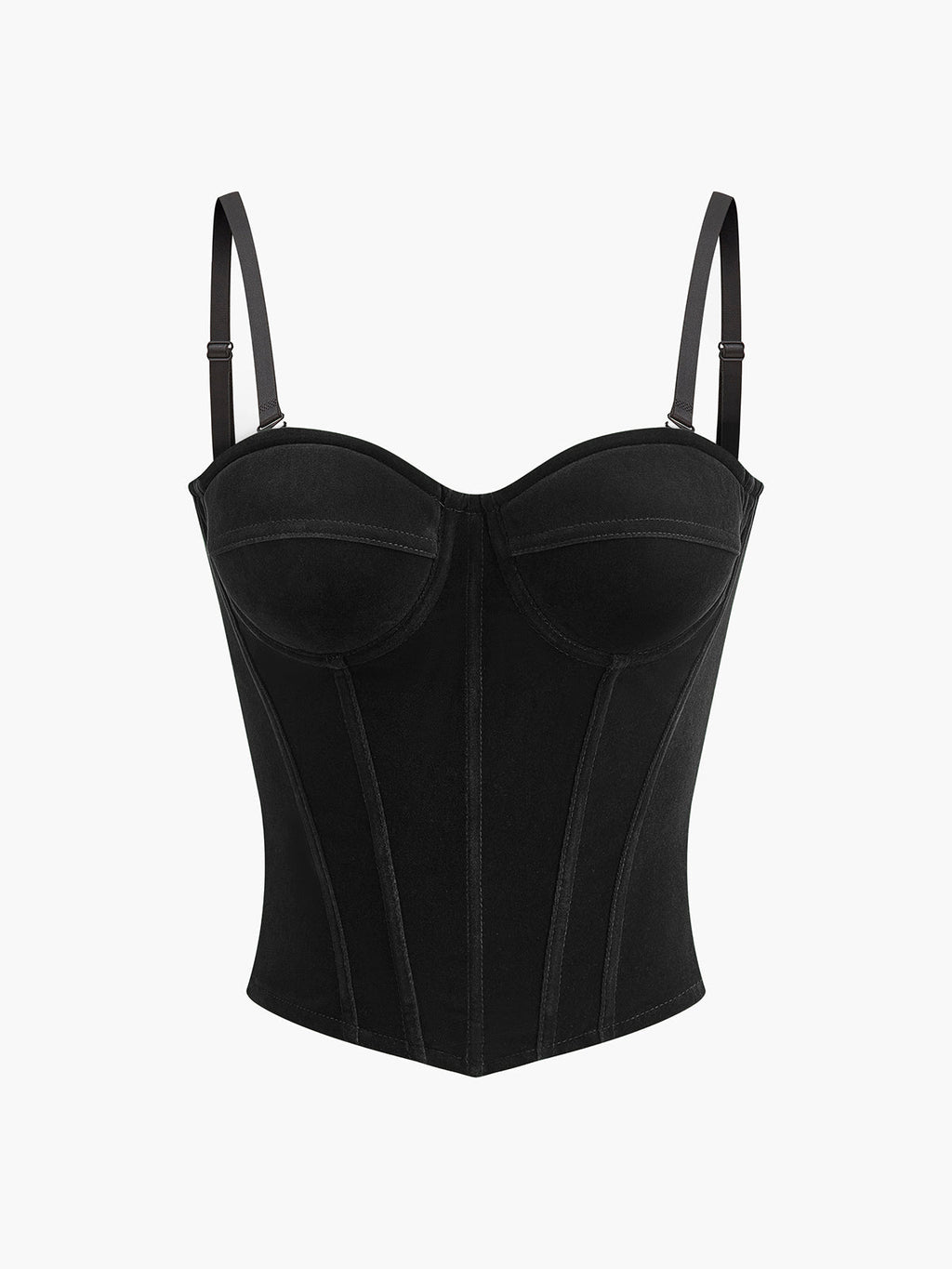 Velvet Zip Strapless Corset Top in Black — Svelte Chic