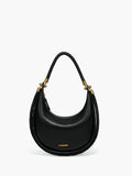 Woven Handle Crescent Bag in Black — Svelte Chic