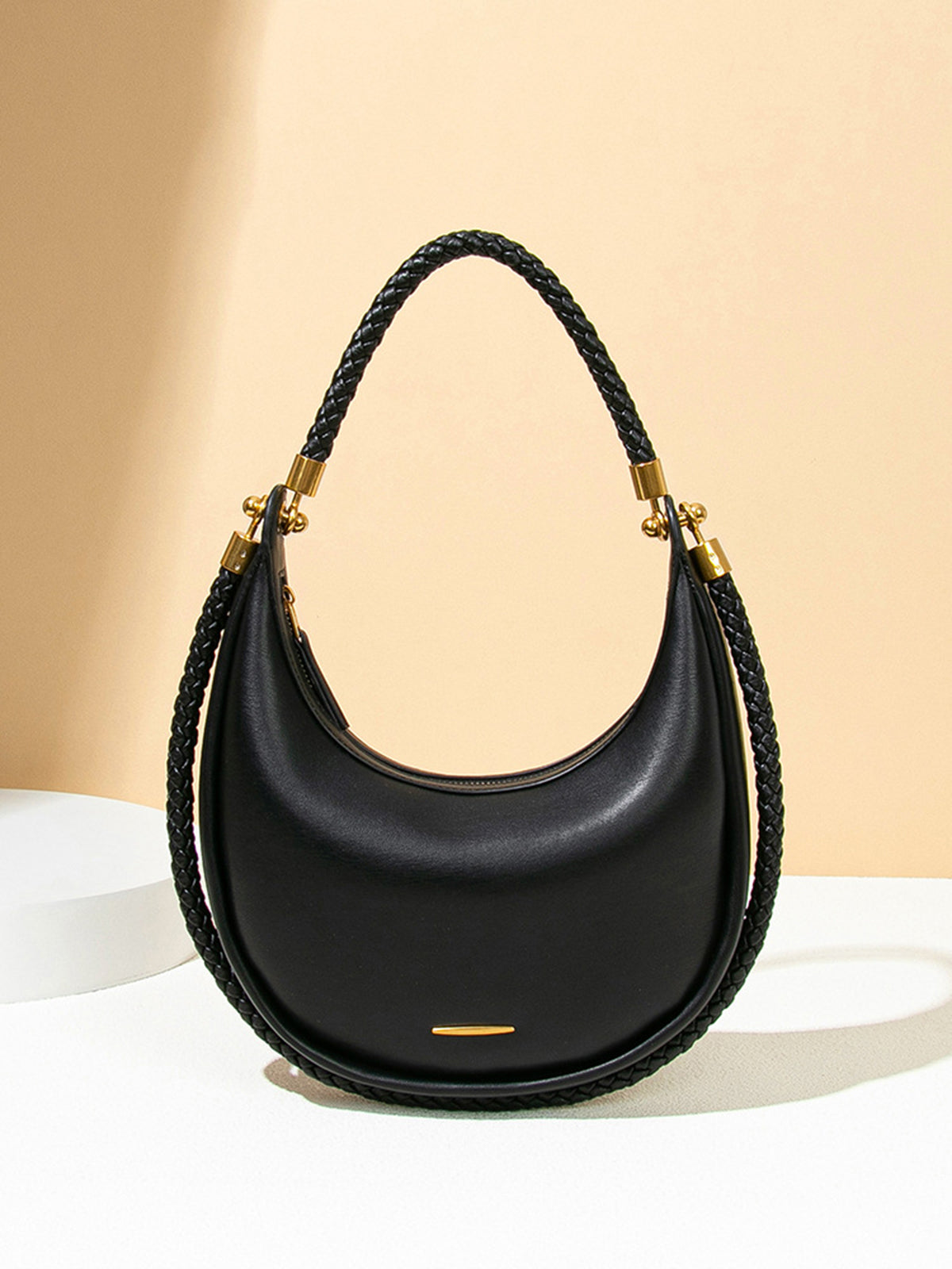 Woven Handle Crescent Bag — Svelte Chic