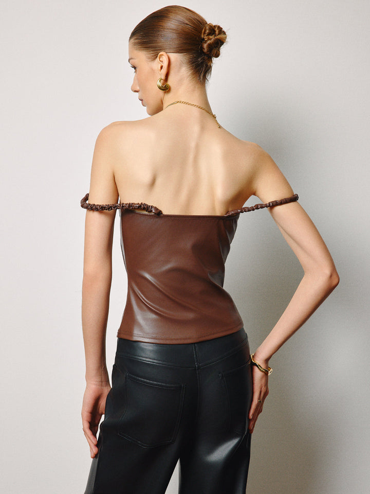 Şık Suni Deri Dar Kesim Tulum Üstü