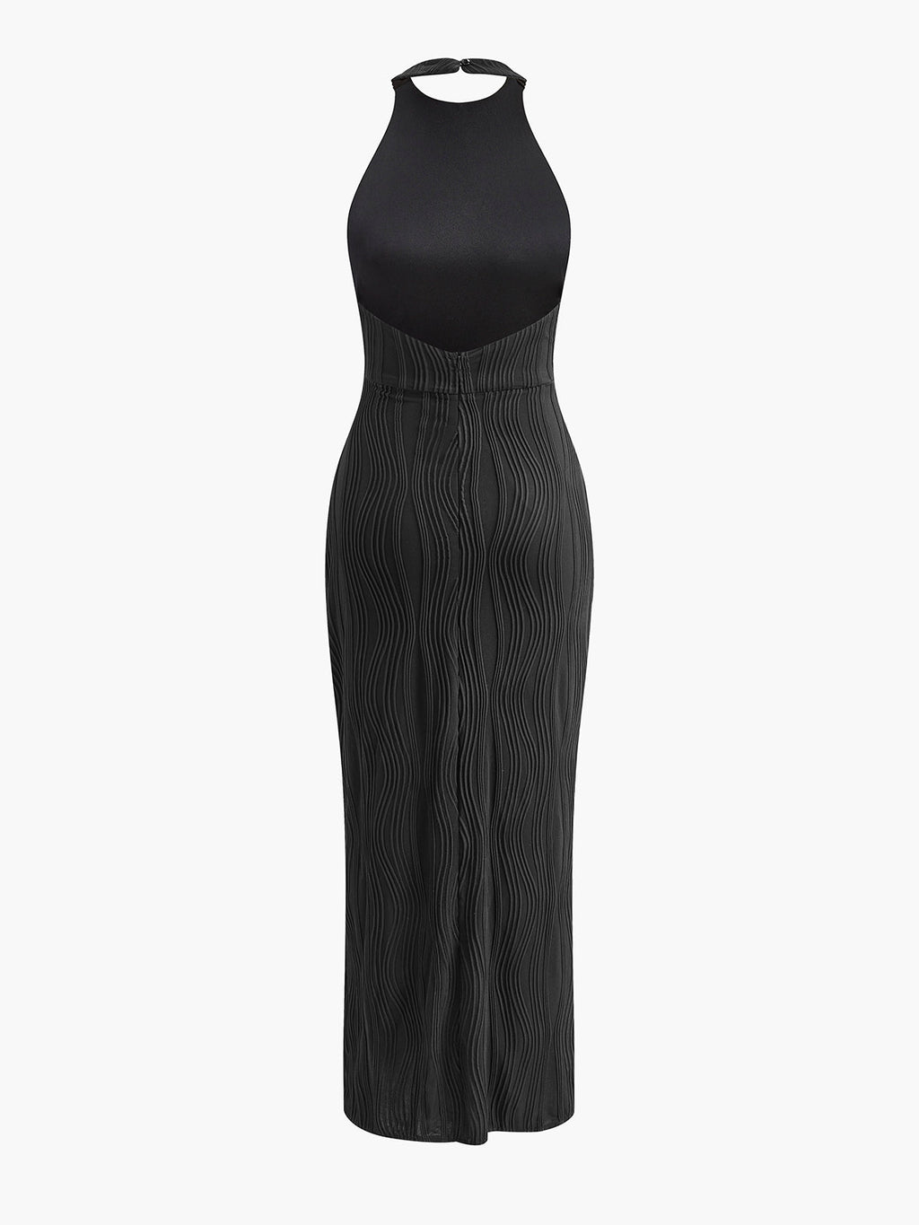 Pleated Halter Backless Maxi Dress — Svelte Chic