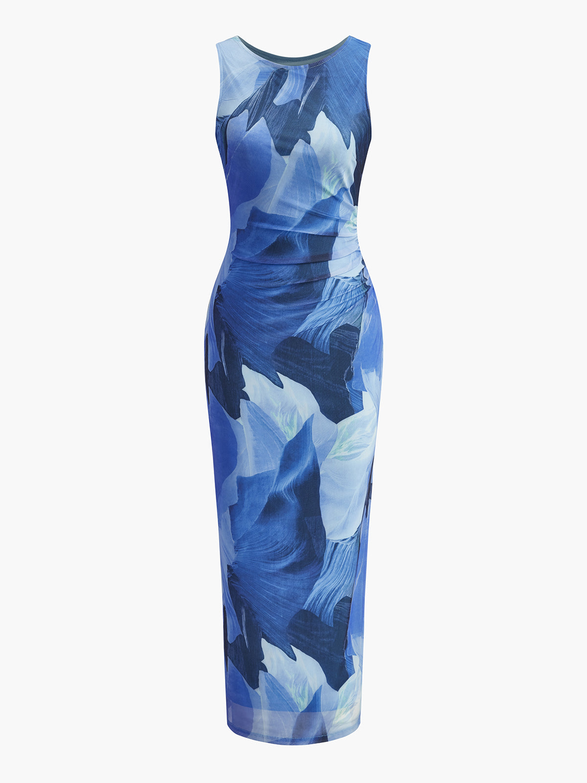 Strapless Floral Pleated Maxi Dress — Svelte Chic
