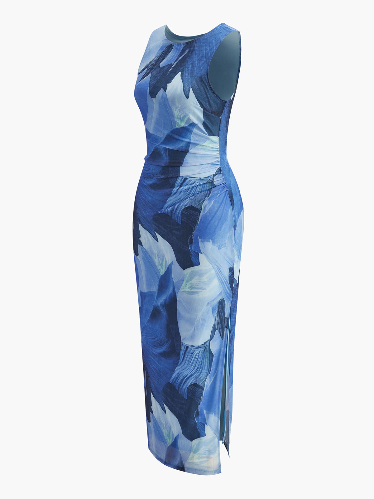 Strapless Floral Pleated Maxi Dress — Svelte Chic