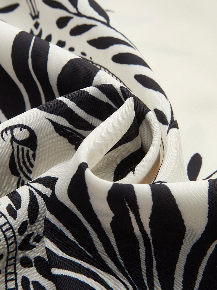 Şık Boho Baskılı V Yaka Abiye Elbise, Belinizi Saran Tasarım