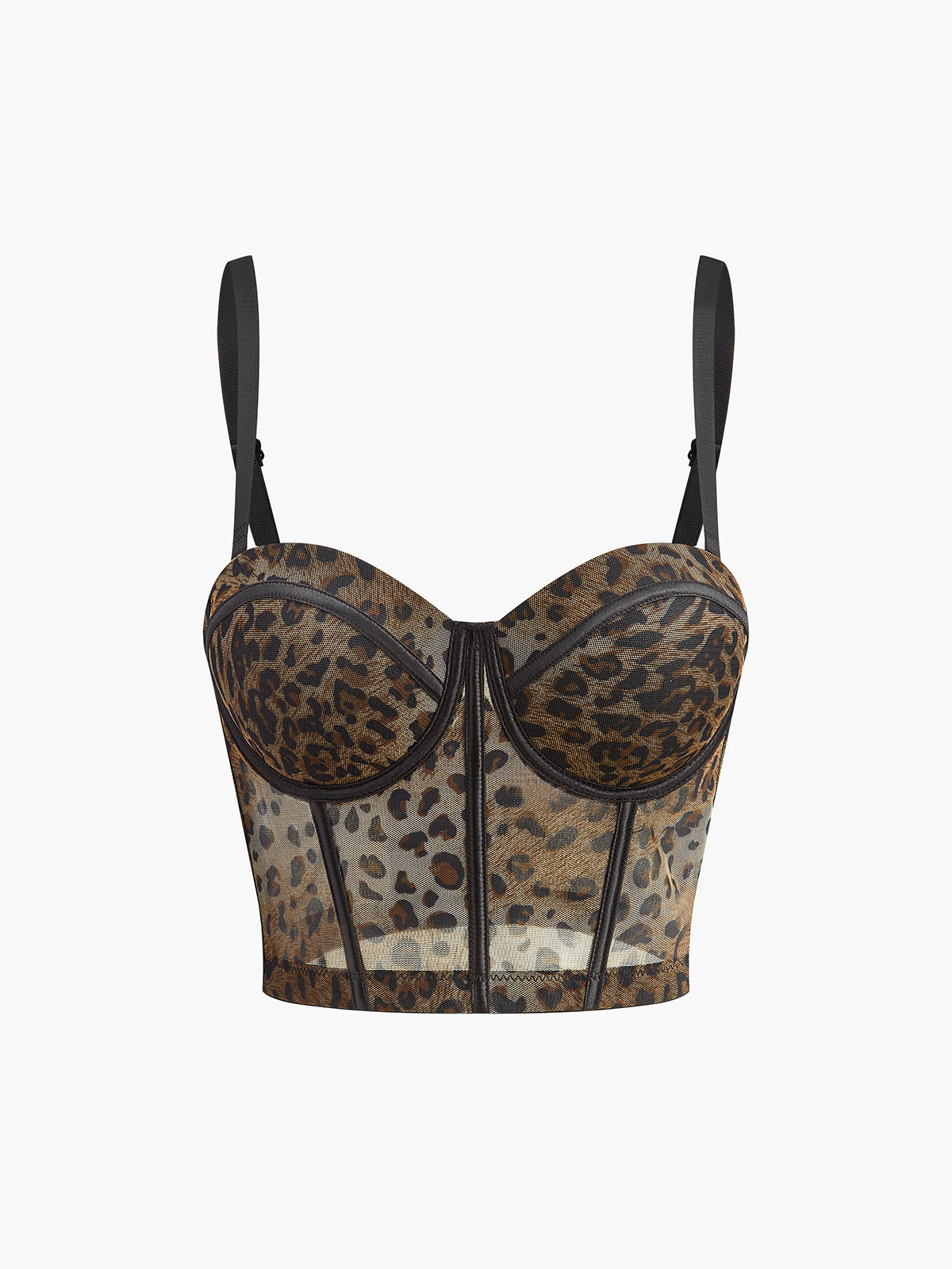 Leopard Print Mesh Corset — Svelte Chic