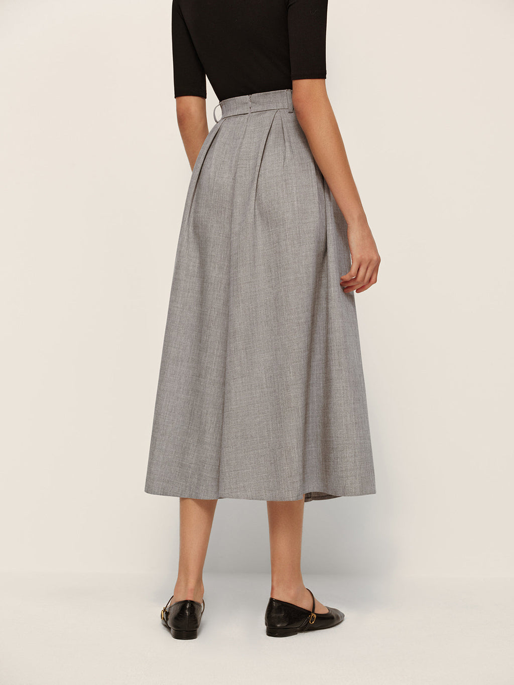 Pleated Check Midi Skirt — Svelte Chic