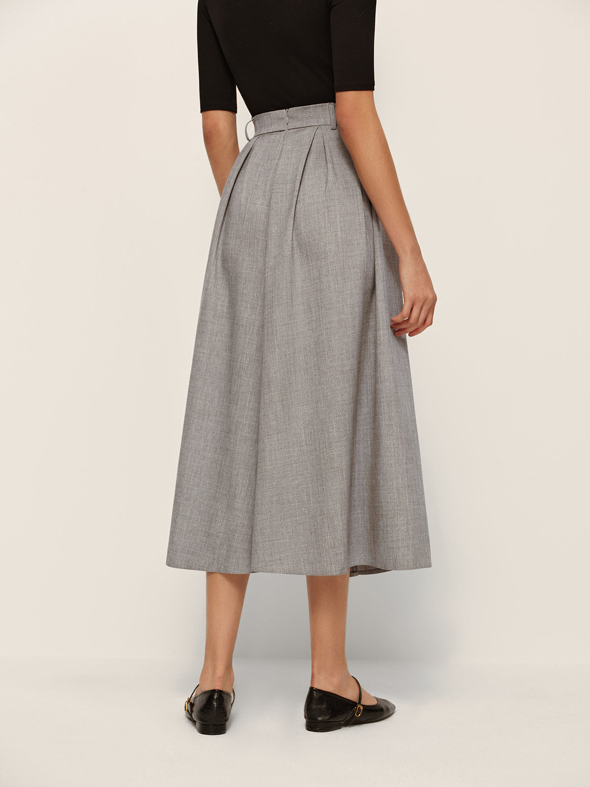 Pleated Check Midi Skirt — Svelte Chic