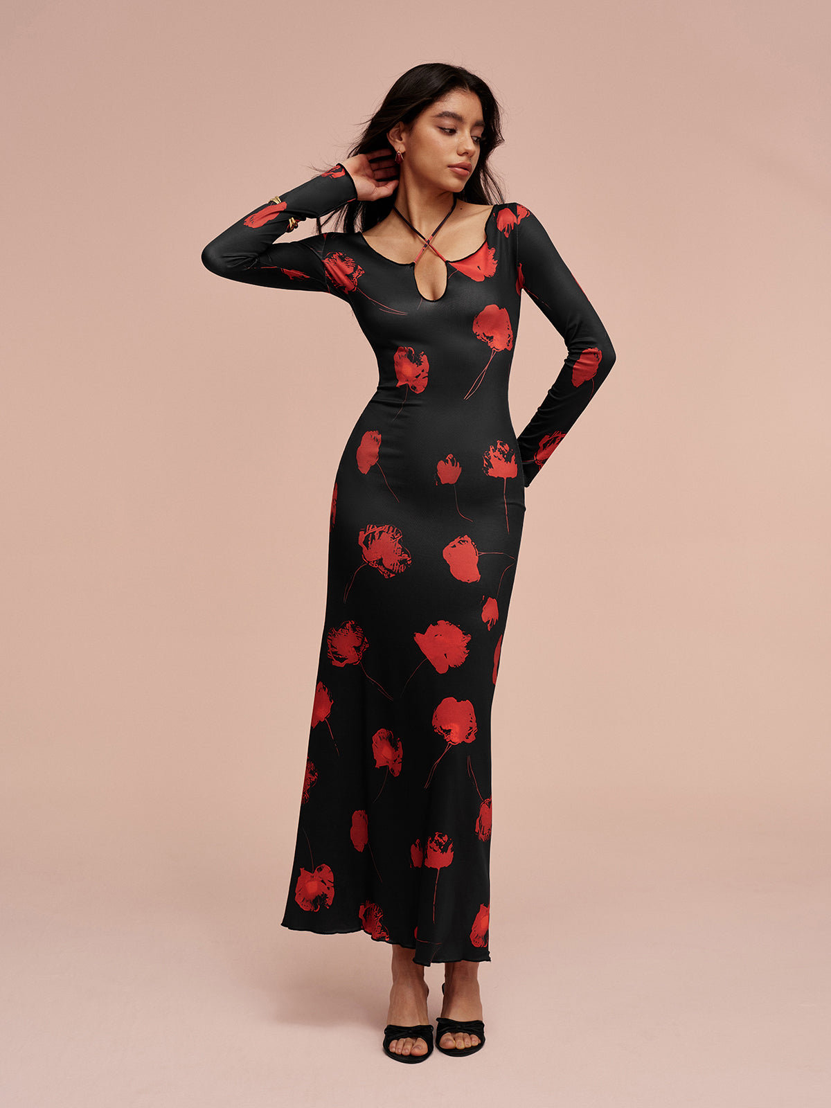 Floral Wrap Neck Maxi Dress — Svelte Chic
