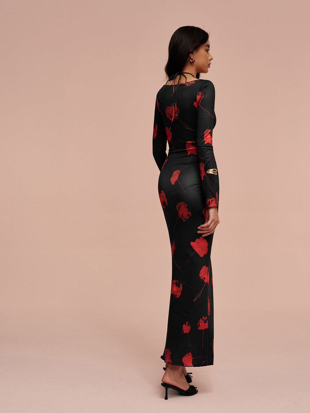 Floral Wrap Neck Maxi Dress — Svelte Chic