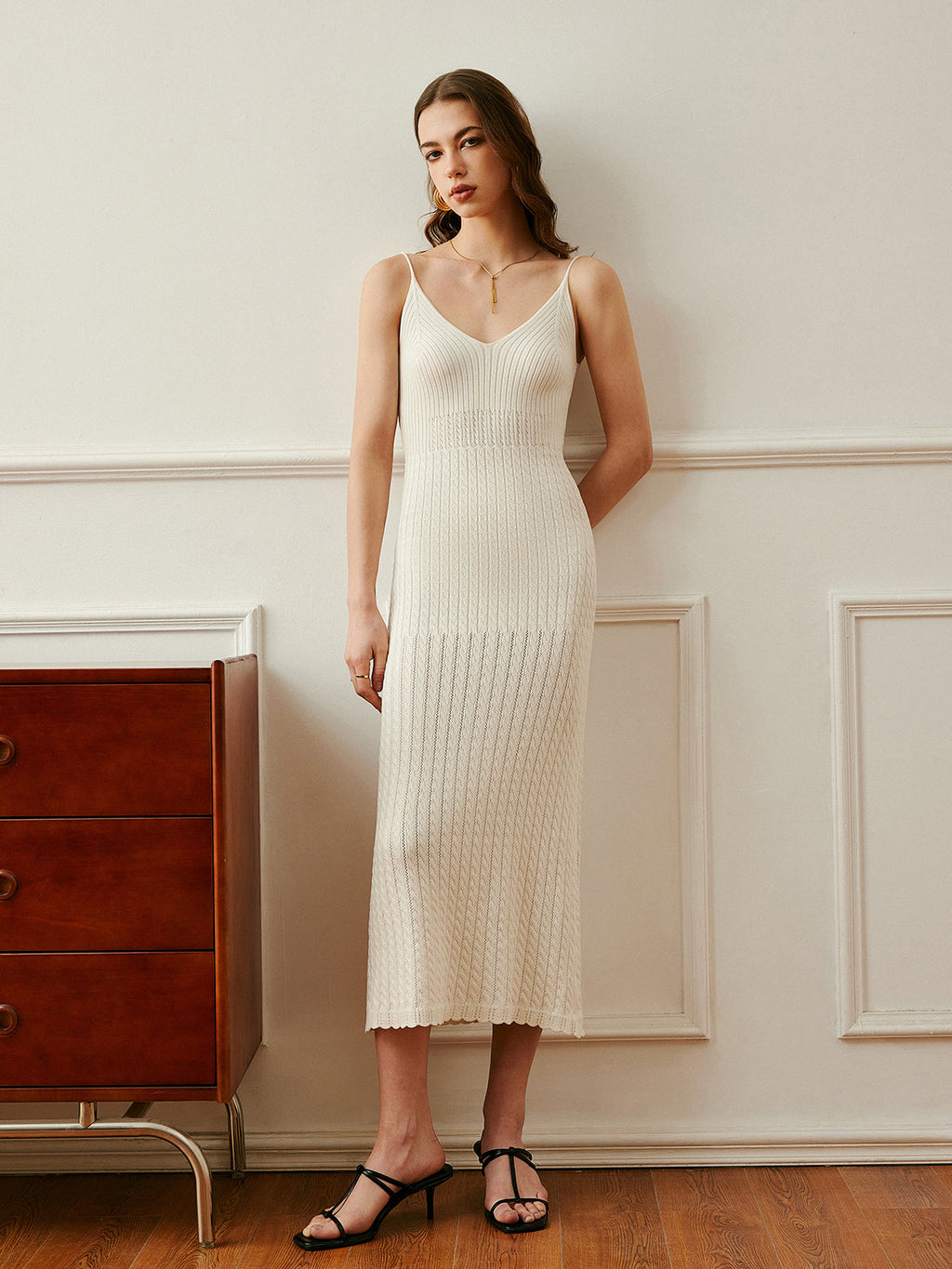 Ribbed Cami Knit Midi Dress — Svelte Chic