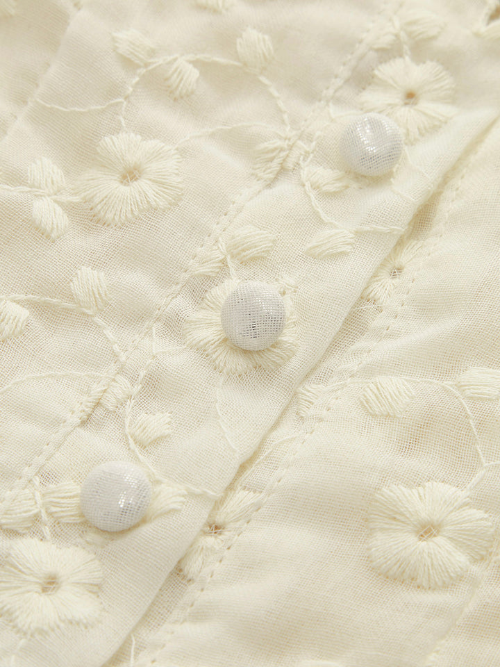 Елегантна блуза пеплум с флорален мотив, тънка дантела и шифонен дизайн