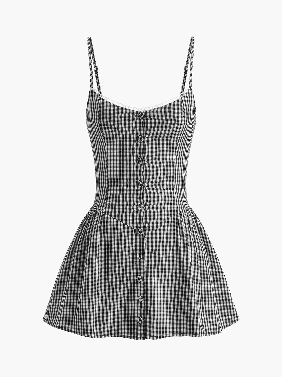 Check Button Cami Mini Dress — Svelte Chic