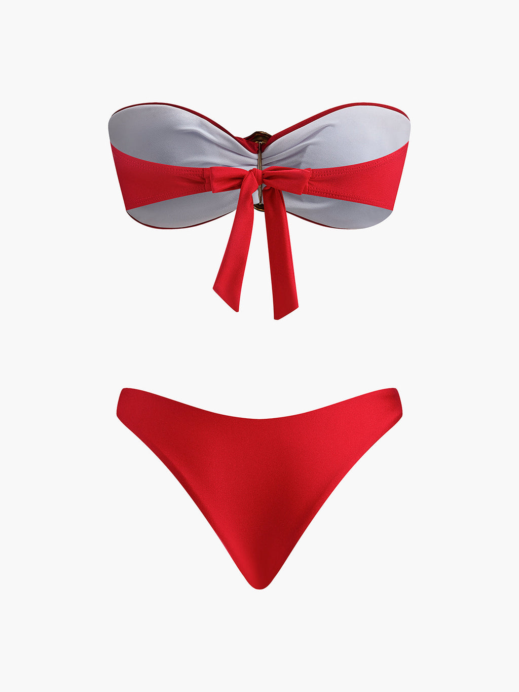 Metal Bow Bandeau Bikini — Svelte Chic